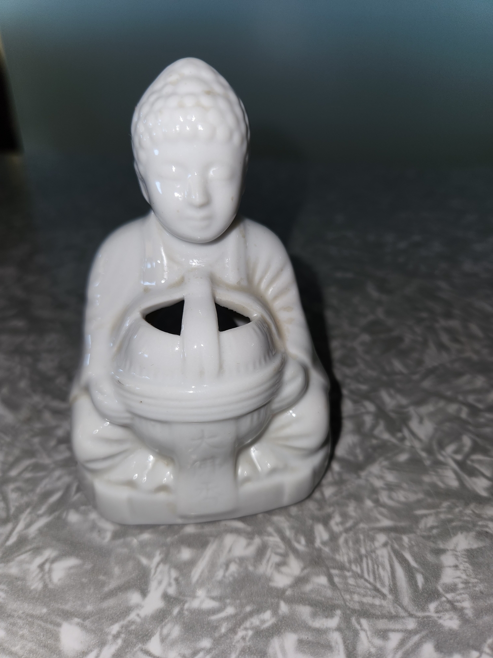 Source Unknown White Ceramic Buddha Candle Holder